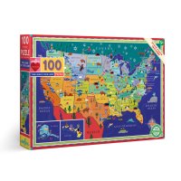 Mapa USA - puzzle 100 dílků, eeBoo