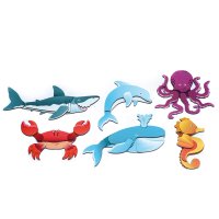 Mega Magnety oboustranné - Magnetické puzzle "Mořská zvířata" sada 6 kusů