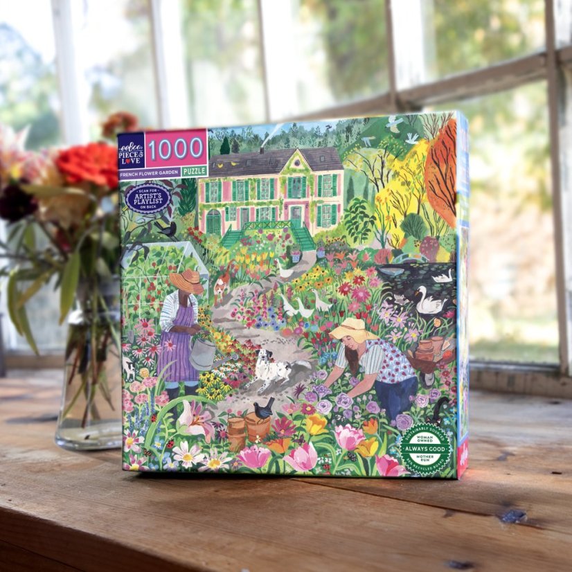 Francouzská květinová zahrada - puzzle 1000 dílků, eeBoo