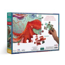 Láska k chobotnicím a jejim přátelům - puzzle 100 dílků, eeBoo