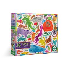 Zvířecí hlasy "anglicky"  36 MAXI dílků, podlahové puzzle eeBoo