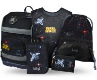BAAGL SET 5 Zippy Plus Pixel Space: aktovka, penál, sáček, zástěra, peněženka